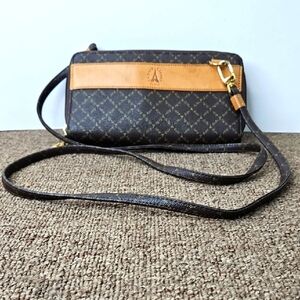 Latour Eiffel Paris Brown & Tan Crossbody Bag 8x4" Y2K